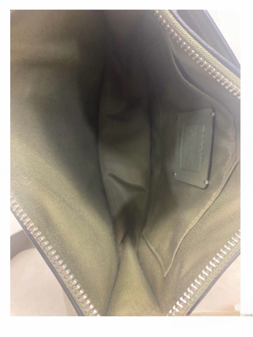 COACH Olive Green Leather Crossbody Bag & Coin Case - Picture 10 of 16